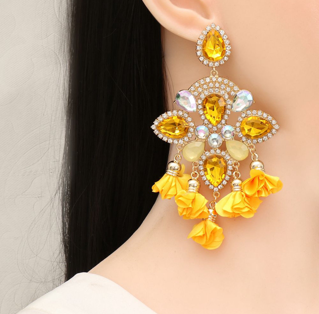 Golden Glow Statement Earrings