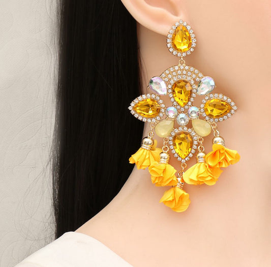 Golden Glow Statement Earrings