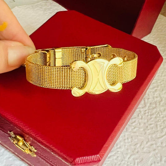 Gold Stainless Steel Bracelet “C”